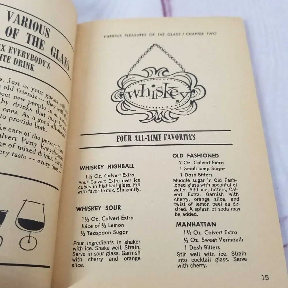 The Calvert Party Encyclopedia Vintage Cocktail Recipes Bartending Drinks MCM